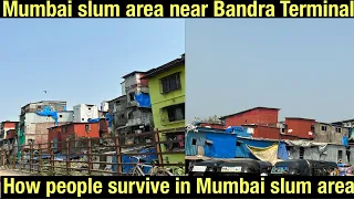 Slum Area Bandra East Near local railway station 🚉 Mumbai | Nileshpatil004