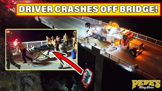 Incredible Rescue - Car Crashes 250' Off Bridge!