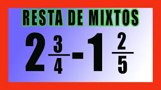 ✅👉 Resta de Fracciones mixtas  ✅ Resta de números mixtos