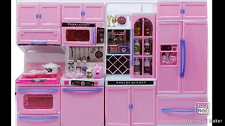 Barbie dream house kitchen set #amazon #review # Unboxing video # Barbie dolls with Veronica.