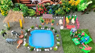 DIY mini Farm Diorama with Aquarium & Grass horse house cow shed | @KeepVilla @diyfarming4073