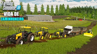 Atolei o caminhão saindo da granja carregado de porco | Farming simulator 22