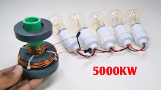 How To Make 5000KW Free Energy 220V Generator Coper Coil Permanent Magnet Powerful Electricity