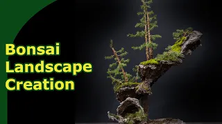 Creating a Bonsai Landscape from cement, steel and garden centre Picea - Bonsai Mountain landscape