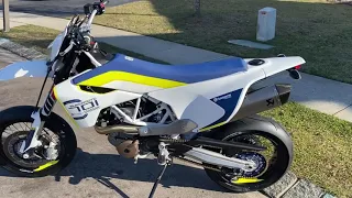 2019 Husqvarna 701 Supermoto with 734 miles. Full Akrapovic carbon and titanium exhaust.