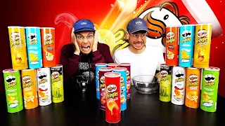 THE 20 CANS OF PRINGLES CHALLENGE! | Twins vs. Food
