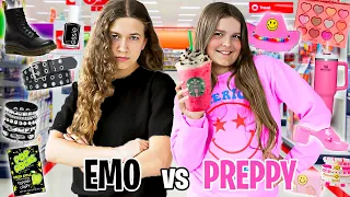 EMO 🖤 VS PREPPY 💗 SHOPPING CHALLENGE!