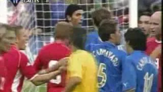 Buffon sticks his nose in! Italy v Wales, Euro 2004 Qualifier