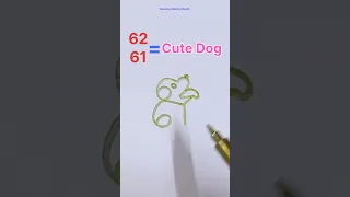 How to Draw Cute Dog using Numbers / Drawing Dog from 62 61  #shorts #viral #shortsvideo #trending