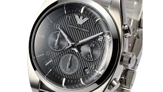 EMPORIO ARMANI AR0373 MENS WATCH CLASSIC CHORONO SILVER BLACK DIAL エンポリオアルマーニ シルバー ブラック レビュー メンズ