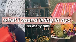 What I spend in a MONTH living in nyc | how I adjust my budget to pay $1000 in bills #budgetwithme