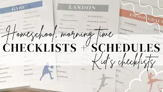 The Kid’s School Checklists + Our Homeschool Schedule + Our Morning Time Checklist