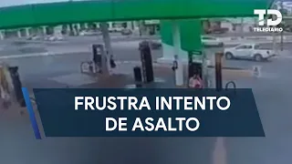 Empleada de gasolinera frustra intento de asalto en Juárez, NL