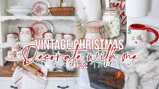 VINTAGE COTTAGE CHRISTMAS KITCHEN DECOR 2022 🎄| CHRISTMAS CLEAN + DECORATE WITH ME PT 2!