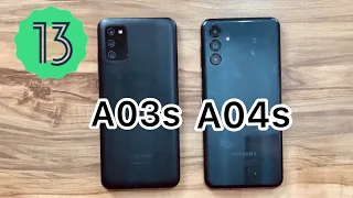 Samsung Galaxy A03s vs Samsung Galaxy A04s / Android 13 & OneUI 5