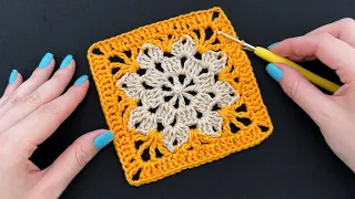 DIFFERENT AND VERY EASY CROCHET SQUARE