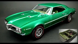 1968 Pontiac Firebird 400 1/25 Scale Model Kit Build How To Assemble Paint Decal Interior Black Wash
