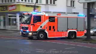 Berlin Fire Department engine + police cruiser responding + units on scene [GER | 8.9.2021]