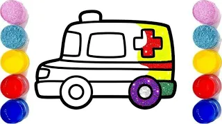 Ambulance 🚑 Drawing, Painting and Coloring for Kids and Toddlers// Drawing Ambulance 🚑 for Kids