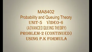 PQT| CSE| VIDEO-6| UNIT-5| PROBLEM-2 (CONTINUED)| USING P.K FORMULA