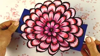 DIY Antistress 3D Pop-up card! How to draw a huge flower