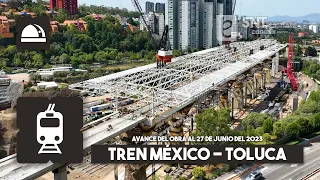 Tren Interurbano México - Toluca CDMX. Santa Fe - Observatorio. Avance de obra al 27-06-2023