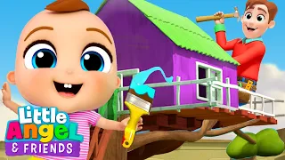 Building A Tree House With Daddy | Little Angel And Friends Kid Songs