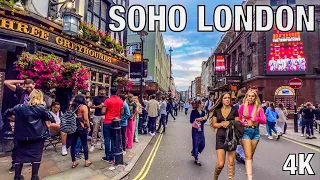 [4K] 🇬🇧 London SOHO | Central London | Walking Tour | London Walk| Clubbing | Tourist Place | 4K UHD