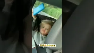 Cute girl got caught taking selfies in car she got shocked when she realize | Baby girl .