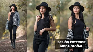 Sesión exterior de moda otoñal