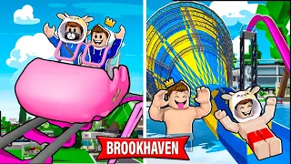 PARQUE de ATRACCIONES VS PARQUE ACUÁTICO en BROOKHAVEN! 😄🏡 - Roblox YoSoyLoki