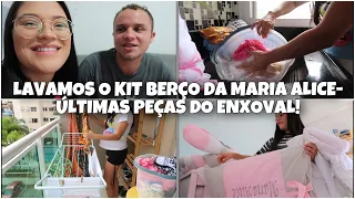 ACHEI QUE NAO IA DAR CONTA 😓- LAVAMOS O KIT BERÇO DA BEBE E AS ULTIMAS PEÇAS DO ENXOVAL!