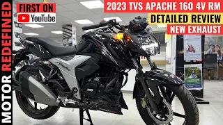 2023 TVS Apache RTR 160 4V RM New Exhaust Model Detailed Review | Price, Changes, Mileage & Exhaust.