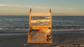 Plein Air Oil Painting during Golden Hour on the Beach - Process and Tips