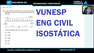 Eng Civil - Vunesp - EBSERH - Isostática