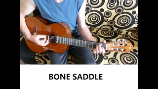 Bone vs Plastic saddle on Yamaha CS40 3/4 size classical guitar