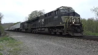 A Short Westbound Stack Train Meets a Short Eastbound Intermodal at Manor, PA