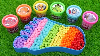 Mixing My Beads OF All Colors IN Magic ASMR Bathtub FOOT | Rainbow PlayDoh Satisfying Video