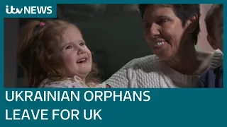 Hopes for the future as 52 orphaned Ukrainian children head to UK after escaping war | ITV News