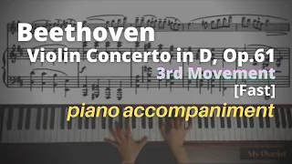 Beethoven - Violin Concerto in D, Op.61, 3rd Mov: Piano Accompaniment [Fast]