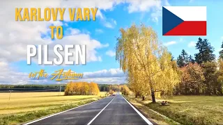 Driving in Czech Republic 🇨🇿 from Karlovy Vary to Pilsen in November 2023 .