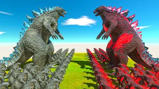 Legendary Godzilla War - Growing Godzilla 2014 VS Burning Godzilla, Size Comparison Godzilla