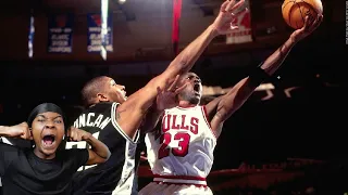 2OT! Michael Jordan & Rodman Take On The Twin Towers (Duncan & Robinson) For The First Time 1997