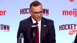 New Detroit Red Wings GM Steve Yzerman speaks at introductory press conference