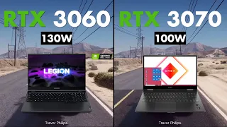 RTX 3060 130W vs RTX 3070 100W laptop | Test in 8 Games