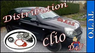 Tuto Distribution Clio II  , 1.2 16V de A a Z  type moteur D4F