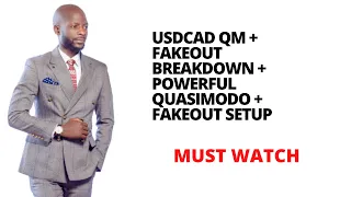 USDCAD QM + FAKEOUT BREAKDOWN ‐ POWERFUL  QUASIMODO + FAKEOUT SETUP