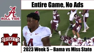 Alabama Crimson Tide vs Mississippi State Bulldogs - Entire Game, no Commercials - 2023