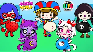 CATNAP, HELLO KITTY, WEDNESDAY, LADY BUG and POMNI Are PREGNANT IN AVATAR WORLD vs Toca Life World!
