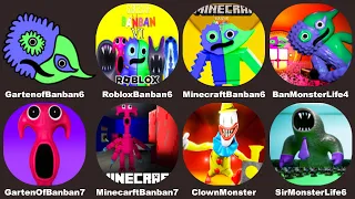 Garten of Banban 6 Mobile+Roblox+Minecraft,Garten of Banban 7 Minecraft,Sir Monster Life Challenge 6